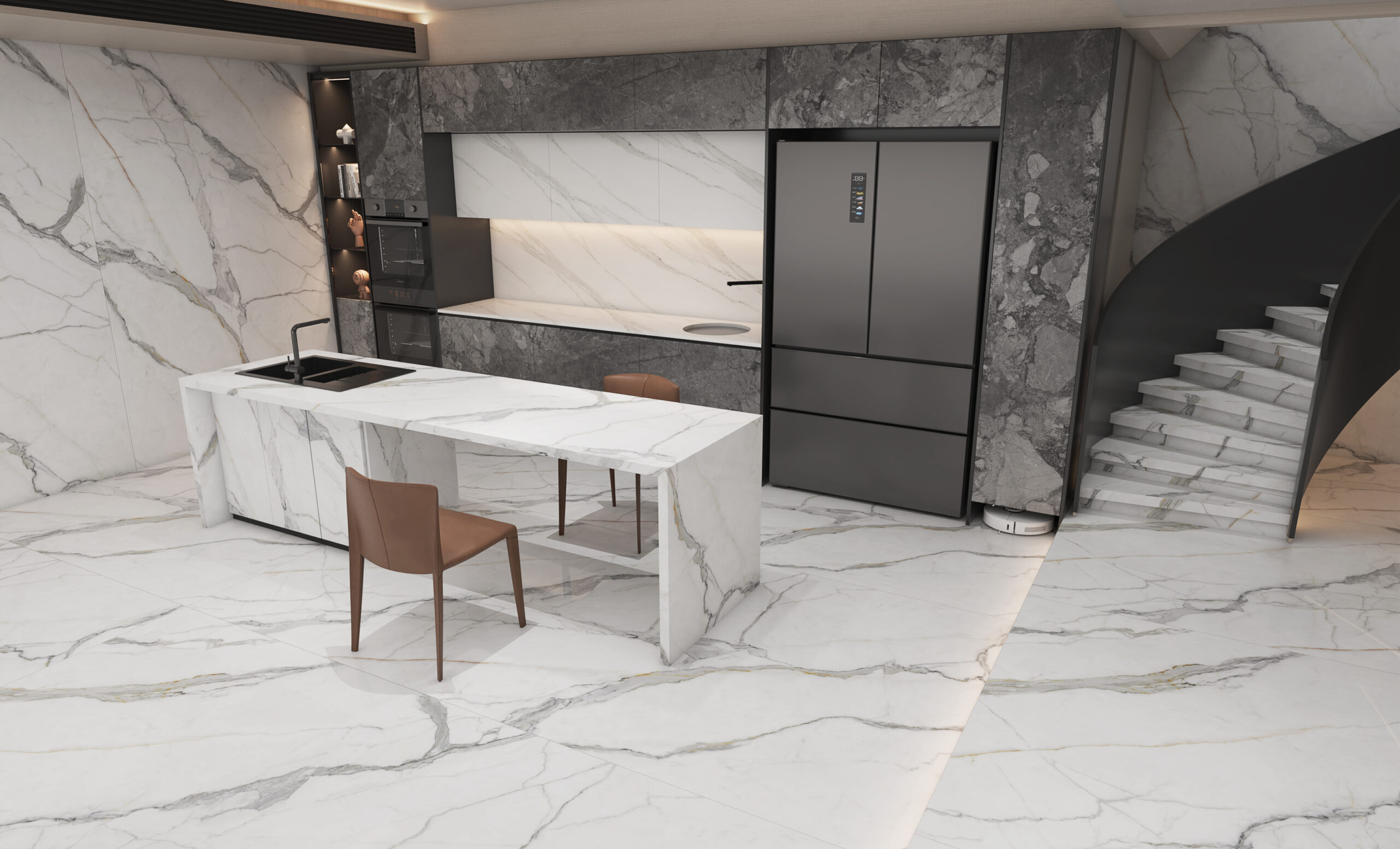 breccia white_kitchen&flooring&Stairs